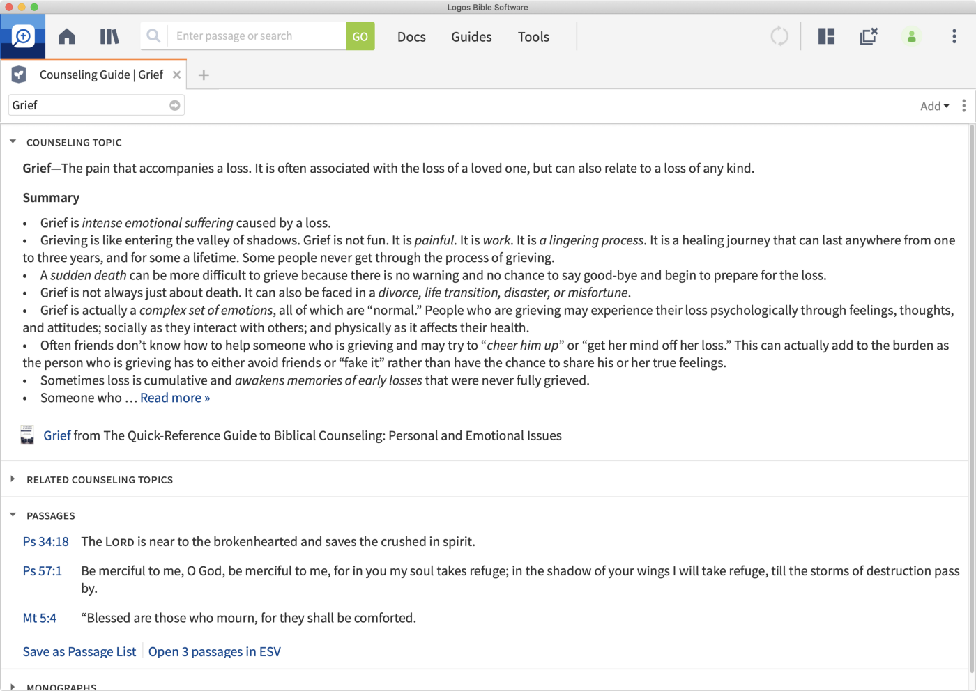 Logos bible software counseling guide image
